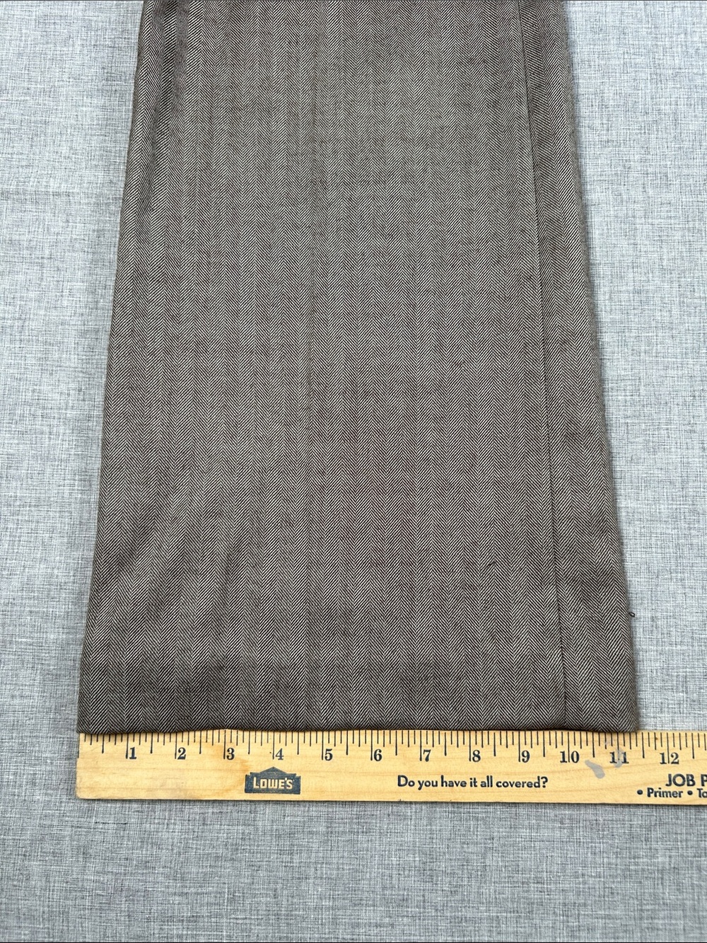 Banana Republic Martin Fit 12R Wool Herringbone Wide Leg Trouser Pants Brown - Picture 10 of 13